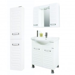 Долен шкаф с порцеланова мивка + Горен шкаф с огледало от PVC Didi-М